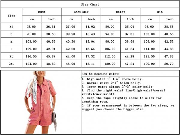 Women's Vintage Distressed Short Sleeve Zip Up Denim Jean Utility Jumpsuit Romper Shorts